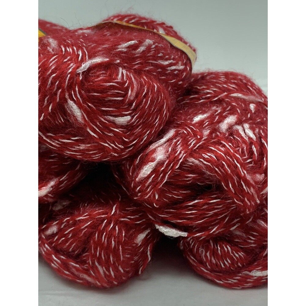 SCHACHENMAYR NOMOTTA MARILYN YARN MOHAIR VISCOSE 8 50g SKEINS RED W/ WHITE - Picture 7 of 12